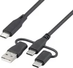 Renkforce USB 2.0 įkrovimo kabelis USB-C 1,5 m juodas RF-6615908