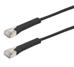Exertis Connect RJ45 komutacinis kabelis, Cat. 6A, F/FTP, kampuotos jungtys, be halogenų, juodas, 3,0 m (854015)