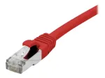 EXERTIS CONNECT Cat. 6A S/FTP komutacinis kabelis, 5m, raudonas, be halogenų, GRS sertifikuotas, su apsauga nuo užkabinimo 854525