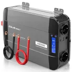 Qoltec grynos sinusoidės inverteris 12V į 230V 2000W/4000W su LCD, USB, USB-C, suderinamas su LiFePO4/GEL/AGM
