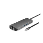 Chieftec DSC-901 USB-C prijungimo stotelė, USB 3.2 Gen 1, HDMI, Gigabit LAN, 2x USB-A, 2x USB-C, titano spalva