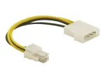 Delock 82391 maitinimo adapterio kabelis, 4 kontaktų ATX12V (P4) ki&scaron;tukas į Molex 4 kontaktų ki&scaron;tuką, 0,15 m