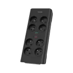 Philips SPN7080BA/60 apsauginis filtras nuo įtampos &scaron;uolių, juodas, 8 AC lizdai, 2 m
