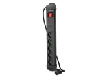 Ilgintuvas LANBERG SP1 1,5 m &mdash; 5x PL lizdai, juodas