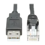 EATON TRIPPLITE USB-A į RJ45 Rollover konsolės kabelis M/M - Cisco suderinamas 250 Kbps 1,83m juodas (U009-006-RJ45-X)