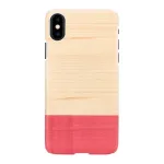 Dėklas i&scaron; medžio ir polikarbonato iPhone X/XS &ndash; baltas, mismatch dizainas