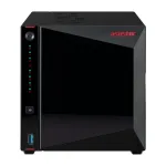 Asustor AS5404T NAS/saugyklos serveris Intel&reg; Celeron&reg; N5105 4 GB DDR4 0 TB ADM Juoda