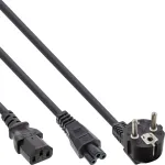 InLine Y-maitinimo laidas CEE 7/7 ki&scaron;tukas kampuotas / 3 kontaktų IEC C13 ir C5, 2 m