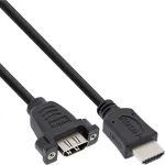HDMI 4K2K adapteris Type A ki&scaron;tukas / lizdas su flan&scaron;u 0,6 m InLine 17500B