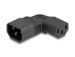 DeLOCK tinklo adapteris IEC 60320 C14 &rarr; C13 ki&scaron;tukinis lizdas 10 A 90&deg; kairėn de&scaron;inėn juodas