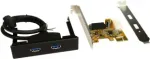 Exsys EX-11099-2 PCIe x1 plok&scaron;tė, 2x vidinis USB 3.0 (USB 3.2 Gen 1), 3,5 colio priekiniam skyriui, be mažmeninės pakuotės