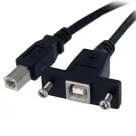 StarTech.com USBPNLBFBM3 0,91 m USB B laido komplektas su skydelio montavimo jungtimi, USB 2.0, juoda