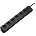 Hama 00137259 ilginimo laidas 1,4 m 6 ki&scaron;tukinių lizdų Vidaus juodas
