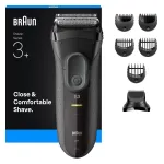 Braun 3000BT akumuliatorinis trimeris barzdai 5&ndash;7 mm, &scaron;lapiam ir sausam skutimui, juodai pilkas