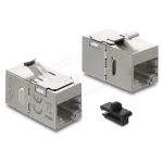 Delock 90757 Keystone modulis sujungėjas RJ45 lizdas&ndash;RJ45 lizdas, Cat.6A, ekranuotas, su metaline sklende ir fiksatoriumi