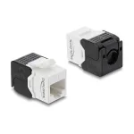 Delock 90802 Keystone modulis RJ45 į LSA Cat.6 UTP, be įrankių, juodas/baltas