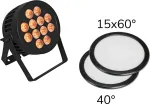 LED PAR &scaron;viestuvas EUROLITE 12x8W QCL 15x60&deg; ir 40&deg; su 2 difuzoriais