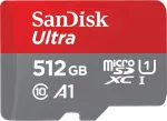 SanDisk microSDHC Ultra 512GB (UHS-1/Cl.10/100MB/s) + adapteris, plan&scaron;etiniam kompiuteriui (00215485)