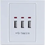 Ki&scaron;tukinis lizdas su USB ShiverPeaks BS60065 Baltas