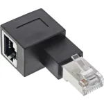InLine adapteris patch laidai Cat.6A, RJ45 ki&scaron;tukas / lizdas, 90&deg; kampu į kairę