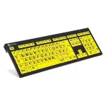 Logickeyboard XL Print NERO USB klaviatūra, QWERTZ voki&scaron;kas i&scaron;dėstymas, juoda ir geltona