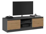 TV stovas Top e Shop RTV 120 ANTR/ARTIS &mdash; 1200&times;400&times;360 mm, antracito spalvos vir&scaron;us ir rėmas, medžio drožlių plok&scaron;tė, 2 lentynos