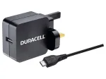 Duracell 2.4A sieninis įkroviklis su 1 m Micro USB kabeliu, vidaus, AC, 2,4 A, juodas