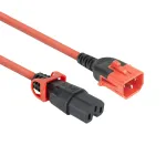 ACT Powercord C14 IEC Lock+ Dual Locking - C15 IEC Lock+ raudonas 2 m, PC3873