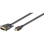 Wentronic Goobay HDMI&trade; / DVI-D laidas, juodas, 3 m - 19 kontaktų HDMI&trade; ki&scaron;tukas > DVI-D (18+1) ki&scaron;tukas (51581)