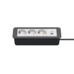Kindermann CP Office Frame 4-lankstis stalvir&scaron;io prijungimo modulis su 3x Schuko lizdais ir 1x USB-A įkrovimo prievadu (7551000223)