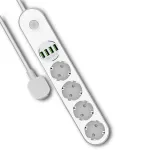 Prailginimo laidas Colorway CW-CHE44W 2m 4 AC lizdai 4 USB baltas