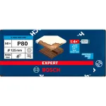 Bosch PowerTools Expert M480 Net &scaron;lifavimo diskas 125 mm, grūdėtumas K80 (50 vnt., ekscentriniams &scaron;lifuokliams)
