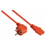 Kabelmeister 3m Schuko (CEE 7/7) į C13 maitinimo laidas, 90&deg; kampu, oranžinis