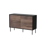 Komoda cama meble CORTINA 1D3S 120x40x81 cm, juoda/rie&scaron;utas, 3 stalčiai, medžio drožlių plok&scaron;tė