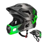Rockbros TS-61 Vaiki&scaron;kas transformuojamas dviračio &scaron;almas su nuimamu smakro apsaugu, žalias, S dydis (48-54 cm)