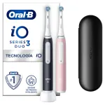Oral-B iO3 Duo suaugusiųjų vibracinis dantų &scaron;epetėlis Juoda, Rožinė, Balta