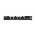 Ruijie Reyee RG-ES220GS-P L2 valdomas Gigabit PoE komutatorius, 20 prievadų (18x GE 10/100/1000, 16x PoE+, 2x SFP), 250 W, Cloud, juodos spalvos