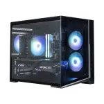Zalman D30 juodas mATX Mini Tower kompiuterio korpusas su 3x 120mm ARGB ventiliatoriais ir grūdinto stiklo &scaron;oniniu dangteliu