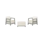 KETER sodo baldų komplektas Scandi Linea Balcony Set, pebble grey/sage green stone tone