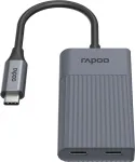 Rapoo USB-C &scaron;akotuvas UCH-4013 USB-C į USB-A ir USB-C, pilkas 00226496