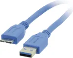 Kramer Electronics C-USB3/MICROB-3 USB 3.2 Gen 1 kabelis, USB-A vyri&scaron;kas į Micro-USB B vyri&scaron;kas, 0,9 m, mėlynas 96-02356003