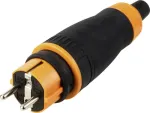 Sygonix SY-6618478 Schuko įžeminimo kontaktinis ki&scaron;tukas TPE PC 250 V/AC juodas oranžinis IP44