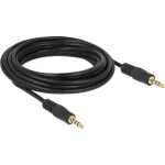 DeLOCK garso laidas 28 AWG, Mini-Phone 3,5 mm 4 kontaktų (M) - Mini-Phone 3,5 mm 4 kontaktų (M), 5,0 m, ekranuotas, juodas (83438)