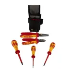 C.K T5980 elektriko įrankių rinkinys &bdquo;Essential&ldquo;, VDE 1000 V, su Magma dėklu, CombiCutter3 160 mm, universaliomis replėmis 185 mm ir 3 Dextro VDE atsuktukais