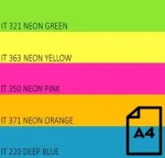 Spalvotas neoninis popierius Double A, 75g, A4, 100 lapų, Rainbow 4, 5 neoninių spalvų