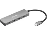 Sandberg 136-41 USB-C į 4x USB-C &scaron;akotuvas, USB-C 3.1, 10 Gbit/s, aliuminis, 0,15 m kabelis