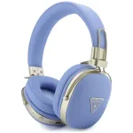 Guess Grained Triangle Gold Logo Bluetooth ENC ausinės su lanku, mėlynos