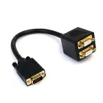 StarTech.com VGASPL1VV VGA &scaron;akotuvo kabelis (1 į 2 VGA), HD-15 ki&scaron;tukas/lizdas, 0,3 m, paauksuotos jungtys, juodas