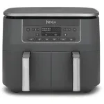 Ninja DZ300EU kar&scaron;to oro gruzdintuvė Dual Zone (7,6 l, 2 x 3,8 l, 2400 W, 240 &deg;C), pilka
