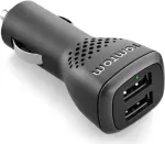 TomTom greitasis dvigubas automobilinis įkroviklis - 2.4 A - 2 USB prievadai - GO 5200, 620, 6200, GO Professional 520, 620, 62XX, RIDER 410, 42, 450, 500, 550, VIA 53